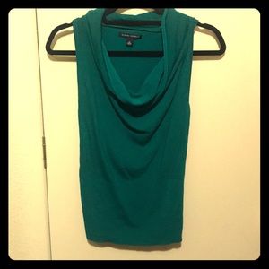 Beautiful Emerald Green Cowl Neck Sleeveless Top